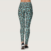 Blaue Leopard Rosettes Muster Leggings (Rückseite)