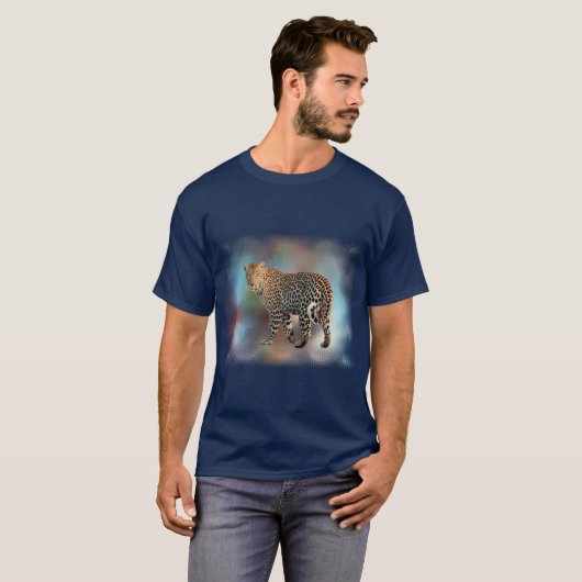 Blaue Leopard-Vorlage T-Shirt (Vorne ganz)