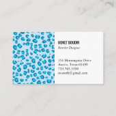 Blaue Leoparden - Moderne Tierausgabe Visitenkarte (Rückseite)