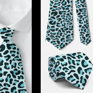 Blaue Leopardendruck-Herrenaccessoires für Punk-Ro Krawatte