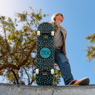 Blaue Leopardenmuster Skateboard