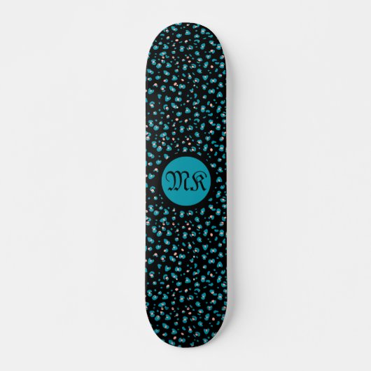 Blaue Leopardenmuster Skateboard (Vorne)