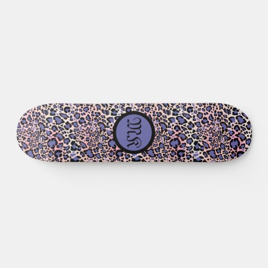 Blaue Leopardenmuster Skateboard (Horizontal)