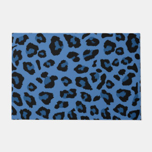 Blaue Leopardenoptik Fußmatte
