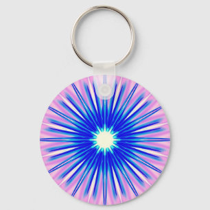 blaue Leuchte auf rosa Schlüsselanhänger