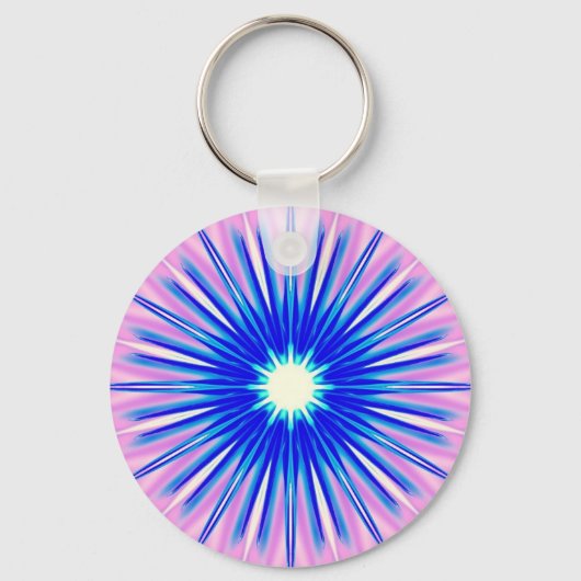 blaue Leuchte auf rosa Schlüsselanhänger (Vorderseite)