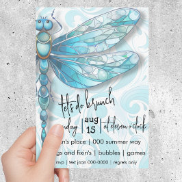 Blaue Libelle | Aqua Blue Wirbel | Naturliebhaber Einladung