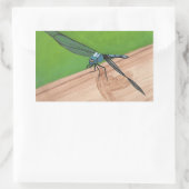 Blaue Libelle auf einem Rail Stickers (Tasche)