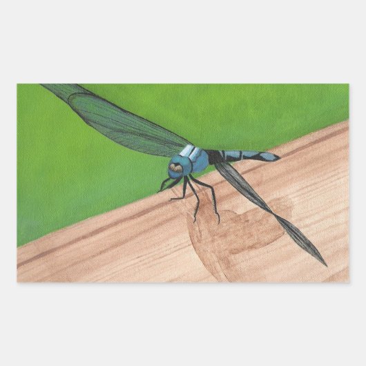 Blaue Libelle auf einem Rail Stickers (Vorderseite)