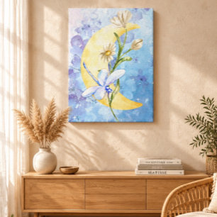 Blaue Libelle auf Leinwand