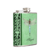 Blaue Libelle auf Schwarzem u. Grün Flachmann (Rechts)