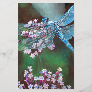 Blaue Libelle auf wilden Knoblauch Briefpapier