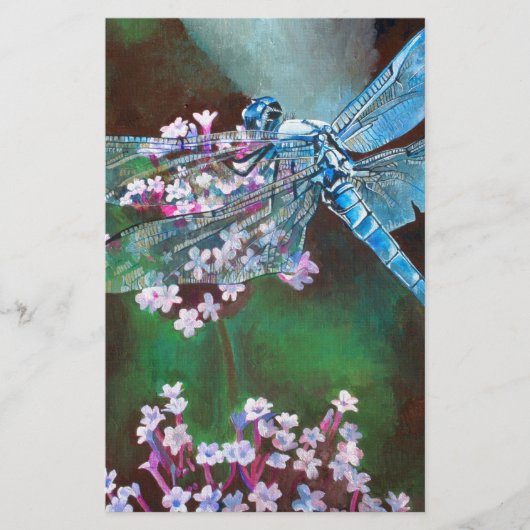 Blaue Libelle auf wilden Knoblauch Briefpapier (Vorderseite)