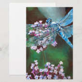 Blaue Libelle auf wilden Knoblauch Briefpapier (Vorne/Hinten)