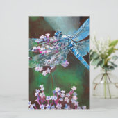 Blaue Libelle auf wilden Knoblauch Briefpapier (Stehend Vorderseite)