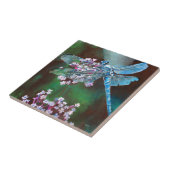 Blaue Libelle auf wilden Knoblauch Fliese (Seite)