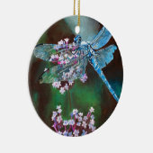 Blaue Libelle auf wilden Knoblauch Keramikornament (Rechts)