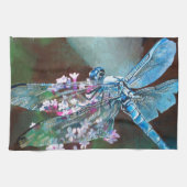 Blaue Libelle auf wilden Knoblauch Küchentuch (Horizontal)