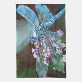 Blaue Libelle auf wilden Knoblauch Küchentuch (Vertikal)