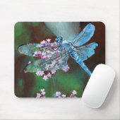 Blaue Libelle auf wilden Knoblauch Mousepad (Mit Mouse)