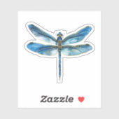 Blaue Libelle Aufkleber (Blatt)