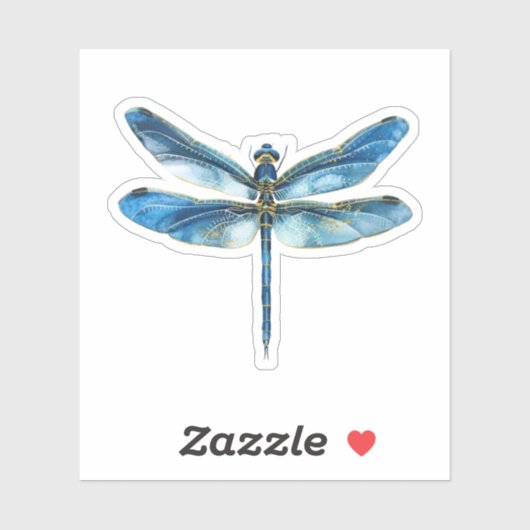 Blaue Libelle Aufkleber (Blatt)