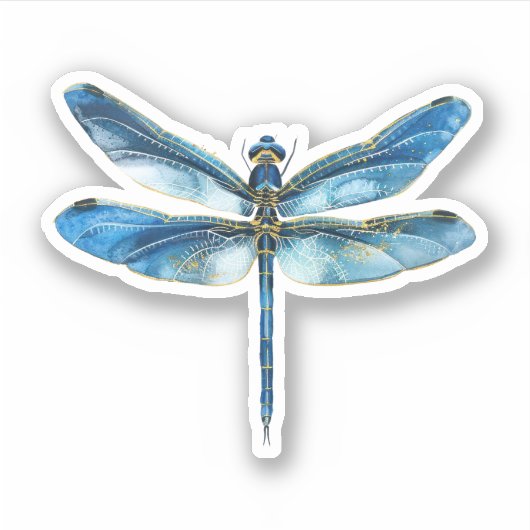 Blaue Libelle Aufkleber (Vorderseite)