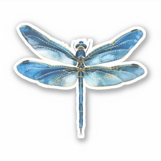 Blaue Libelle Aufkleber (Vorderseite)