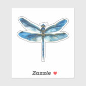 Blaue Libelle Aufkleber (Blatt)