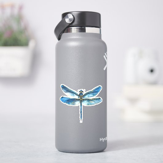 Blaue Libelle Aufkleber (HydroFlask)