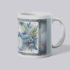 Blaue Libelle Botanische Aquarellmalerei Kaffeetasse