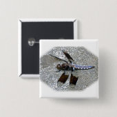 Blaue Libelle Button (Vorne & Hinten)