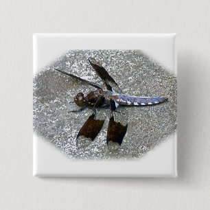 Blaue Libelle Button