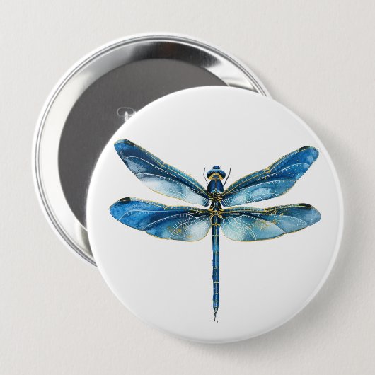 Blaue Libelle Button (Vorne & Hinten)