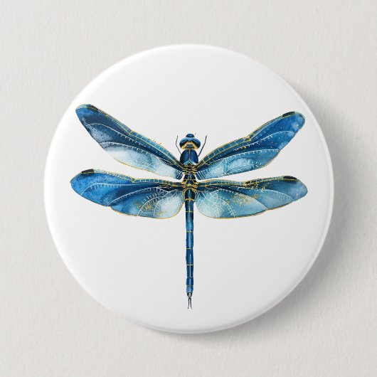 Blaue Libelle Button (Vorderseite)