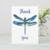 Blaue Libelle Dankeskarte (Stehend Vorderseite)