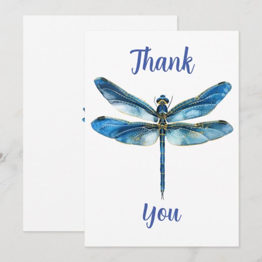 Blaue Libelle Dankeskarte (Vorne/Hinten)