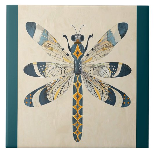 BLAUE LIBELLE DEKORATIVES KACHEL (Vorderseite)
