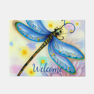 Blaue Libelle, die Doormat personalisieren Fußmatte