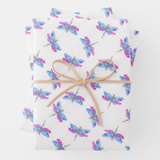 Blaue Libelle Geschenkpapier Set (Beispiel)
