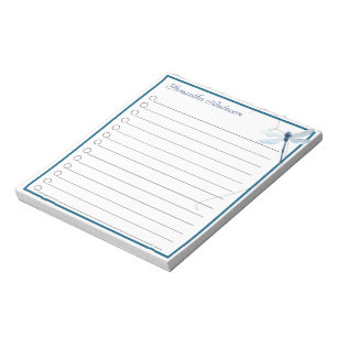 Blaue Libelle im Personalisierten Flugname Notizblock