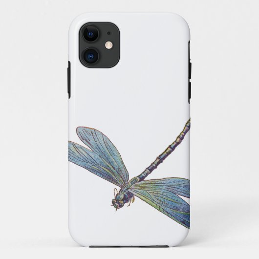 Blaue Libelle im Vintage-Stil Case-Mate iPhone Hülle (Rückseite)