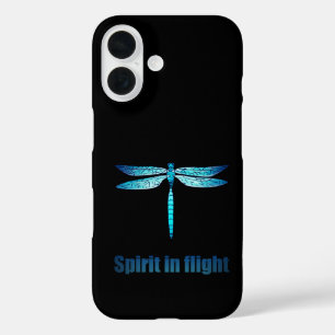 Blaue Libelle in der Illustration iPhone 16 Hülle