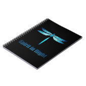 Blaue Libelle in der Illustration Notizblock (Linke Seite)