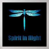 Blaue Libelle in der Illustration Poster (Vorne)