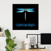 Blaue Libelle in der Illustration Poster (Heimbüro)