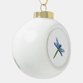 Blaue Libelle Keramik Kugel-Ornament (Links)
