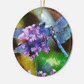 Blaue Libelle Keramik Ornament (Links)