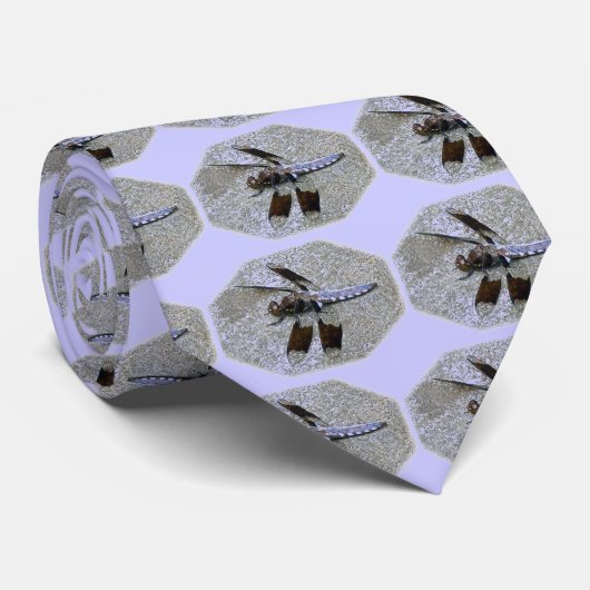 Blaue Libelle Krawatte (Gerollt)