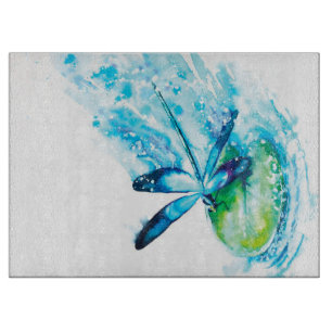 Blaue Libelle Landing Leinwand drucksvoll schöne Schneidebrett